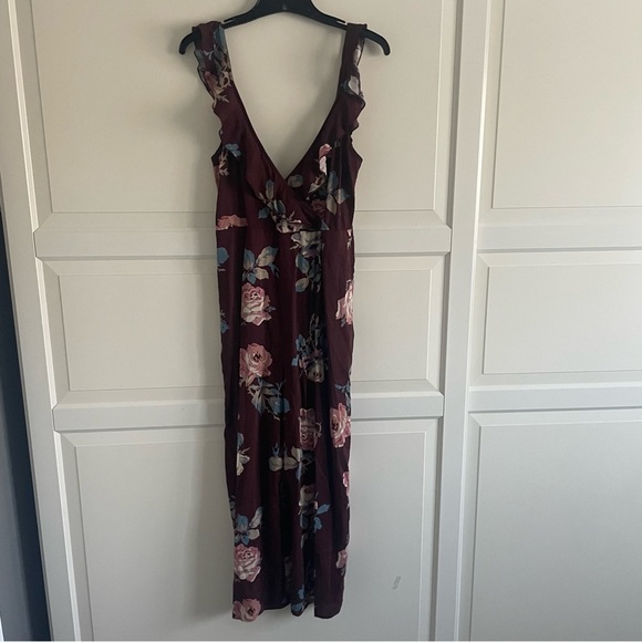 New! Show Me Your Mumu Bianca Ruffled Floral Burgundy Jumpsuit NWT 20162 - Picture 2 of 11